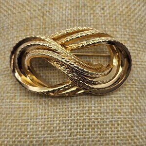Vintage Henkel & Grosse 1965 Germany GoldTone Brooch Pin Infinity MCM Rertro
